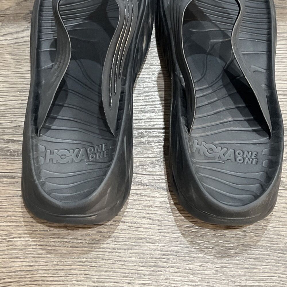 Hoka Ora Recovery Flip Sandal Slide Black Gray - Men’s 13 - Picture 4 of 5